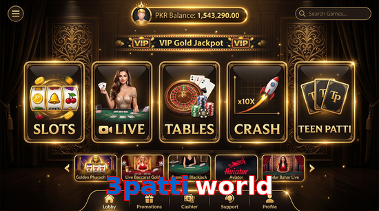 Main screen of 3Patti World casino page for PK players