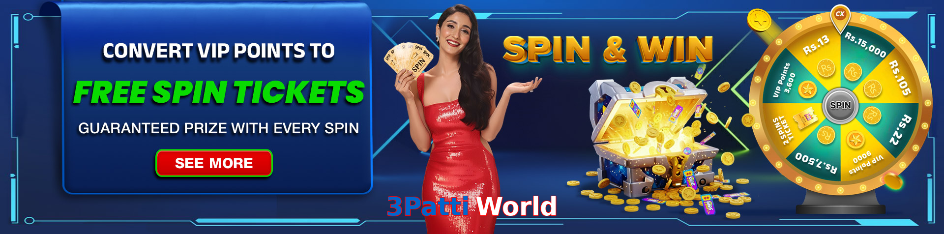 Main screen of 3Patti World pk page for PK players